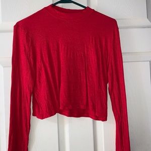 Red Divided crop top